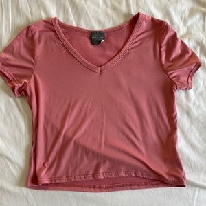 Salmon pink crop top tshirt